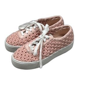 Kate Spade Shoes Womens 6.5 Serve Crochet Sneakers Platform Pink Chunky